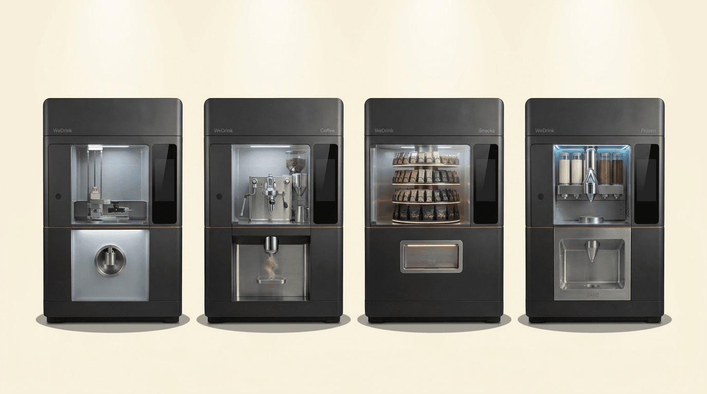 The WeDrink Model family — Beverage, Coffee, Snacks, Frozen